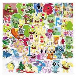 10/30/50pcs   New Happy Tree Friends Graffiti Stickers Cool Helmet Classic Window Wall Water Cup Trolley Popular Luggage Compart (ONLINE ORDER ONLY)