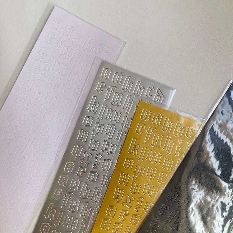 Stamping Gold Silver lrregular Letters Stickers Korea Ins Hand Account Photo Album DIY Deco Material Sticker Stationery (ONLINE ORDER ONLY)