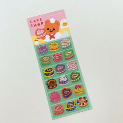 Ins Cute Cake Letter Bear Ribbon Laser Stickers Scrapbooking Decorative Sticker Korean DIY Diary Album Stick Label (Online Order Only)