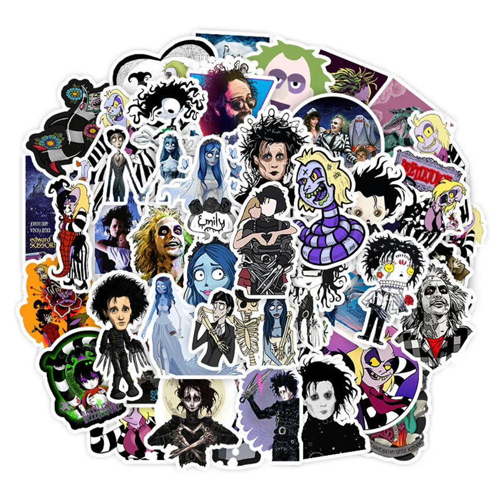 Edward Scissorhands Stickers 10/30/50pcs Waterproof for Luggage, Skateboard, Laptop, DIY Toy (Online Order Only)