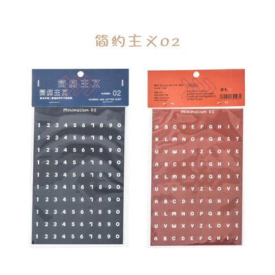 2pcs INS Alphanumeric Sticker Scrapbooking Decoration Photo Album Decor Planner Notebook Labels stickers Kawaii Stationery (Online Order Only)