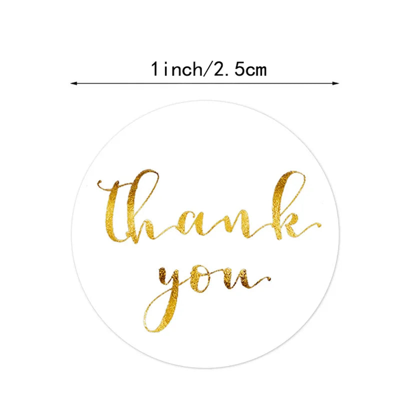 100-500pcs Round Clear Merry Christmas Stickers Thank You Card Box Package Label Sealing Stickers Wedding Decor Stationery (ONLINE ORDER ONLY)