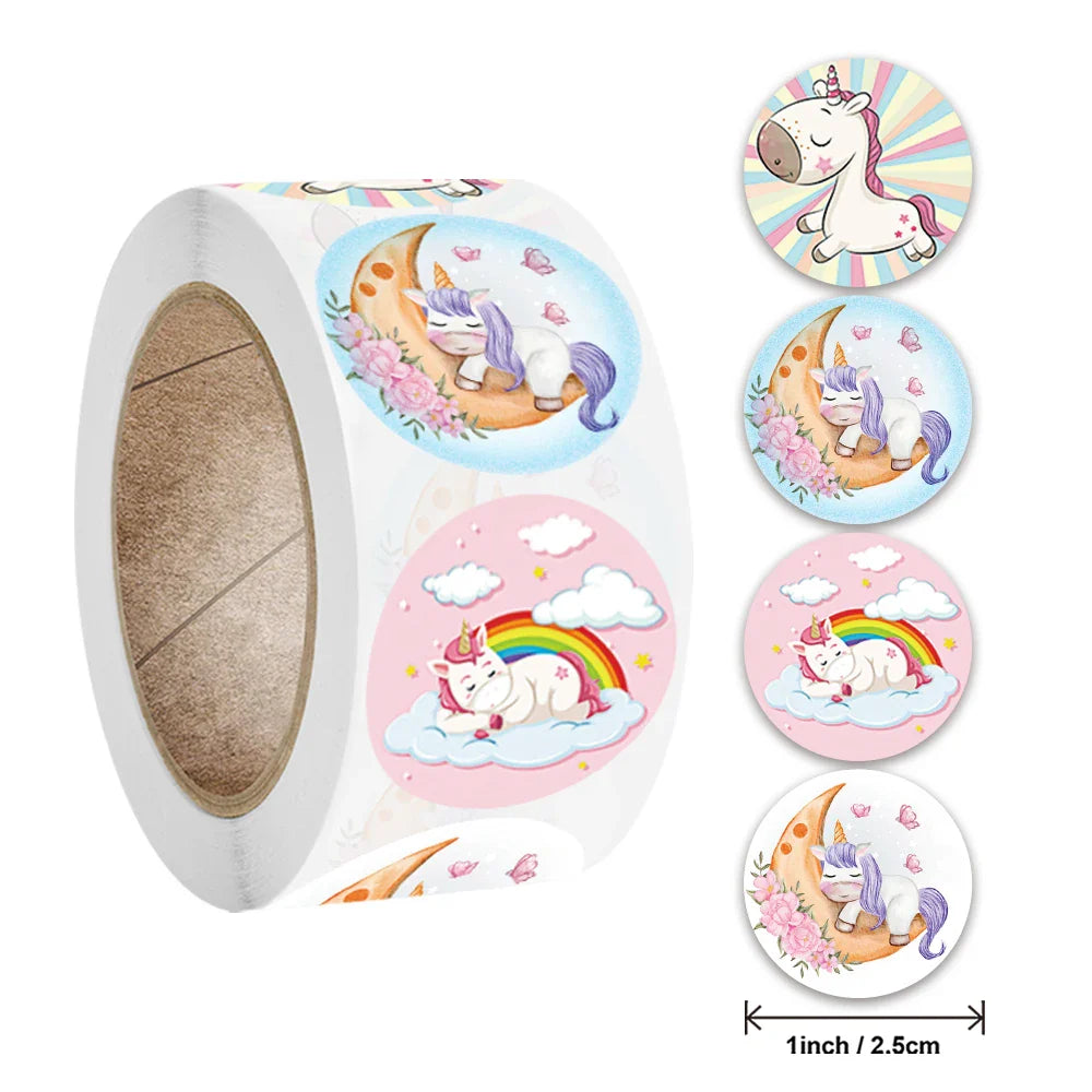 2024New Sticker Animals Reward Sticker For Kids Cute Pattern School Teacher Supplies 500pcs/roll 1 Inch Kawaii Encourage Sticker (ONLINE ORDER ONLY)