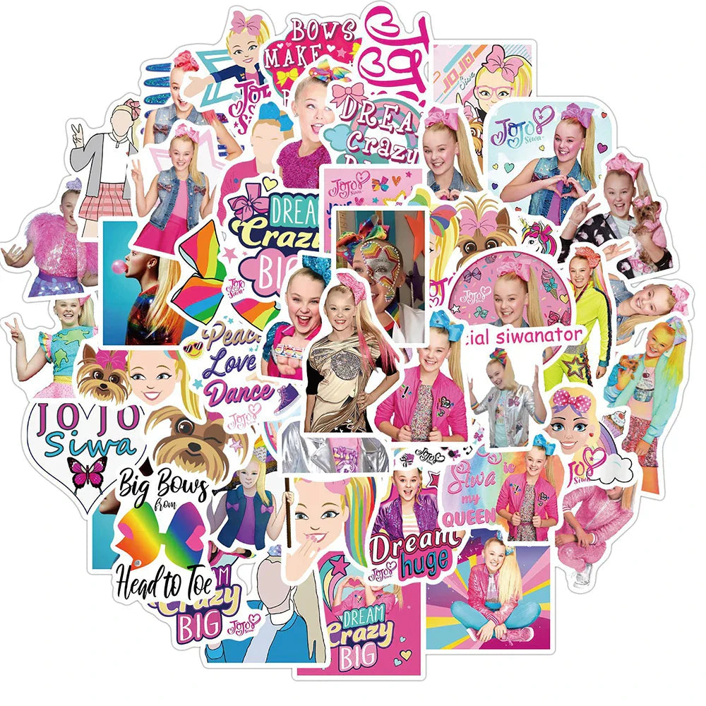 JOJO SIWA Stickers 10/30/50pcs Waterproof Decals for Phone, Luggage, Guitar, Fridge, Laptop, Kids Toy (ONLINE ORDER ONLY)