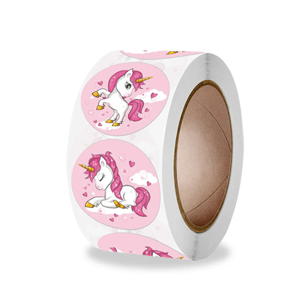 100-500pcs Unicorn Stickers 1inch Decorative Stickers Scrapbooking Stick Label Diary School Stationery Album Stickers (ONLINE ORDER ONLY)