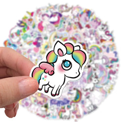 Unicorn Cartoon Stickers Pack - Waterproof Decals for Laptop, Phone, Guitar, Suitcase, Fridge, Kids (Online Order Only)