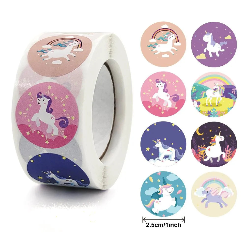 Unicorn Sticker Animal Reward Sticker Children Cute Pattern School Teacher Supplies 500pcs Inch Cute Encouragement Sticker (Online Order Only)