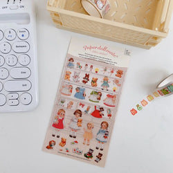 Ins Kawaii Retro Girl Sticker Scrapbooking Decorative Sticker DIY Diary Album Stick Label Korean Stationery (ONLINE ORDER ONLY)