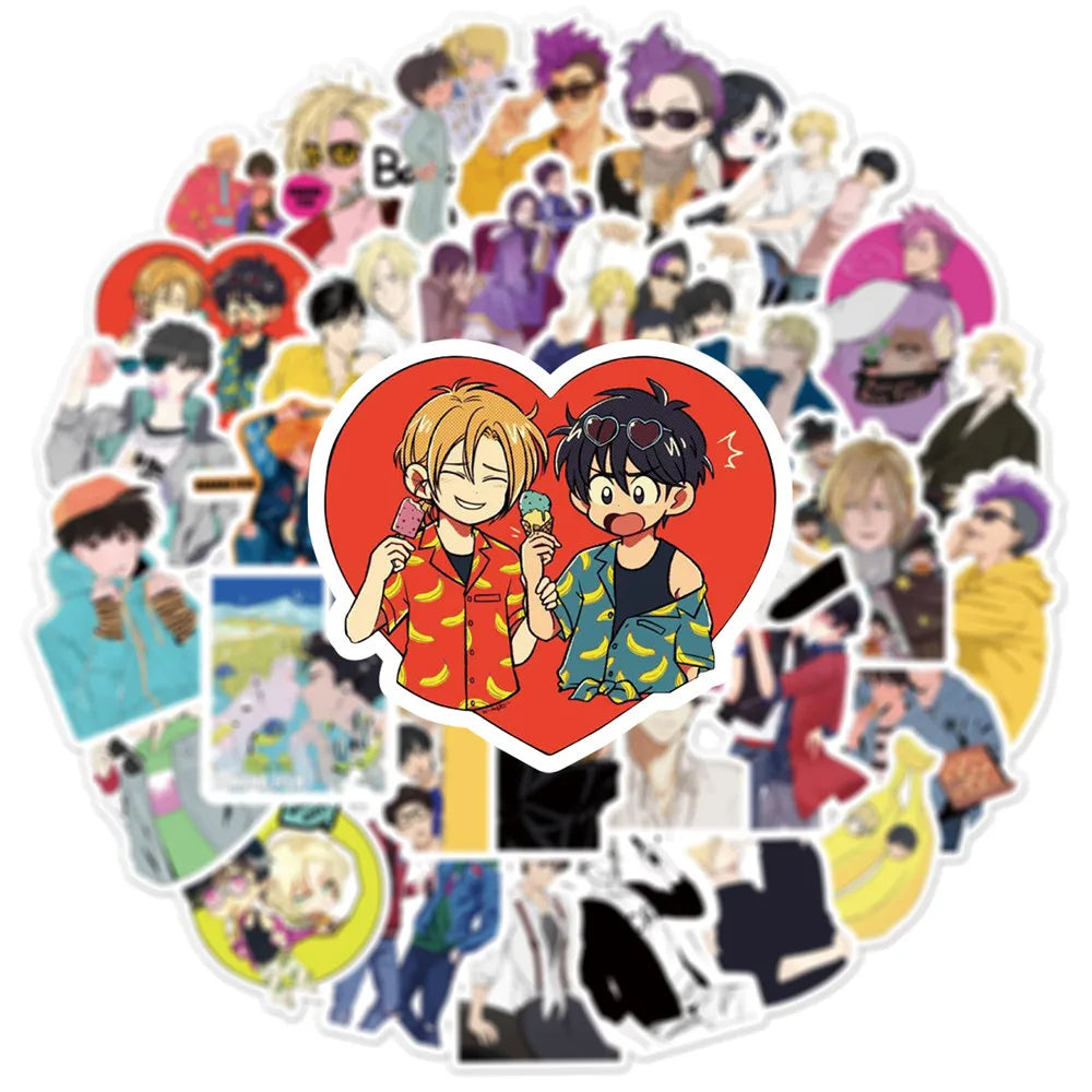 Banana Fish Anime Stickers 10/30/50pcs for Luggage, Wall, Water Bottle, Trolley, Kids (Online Order Only)