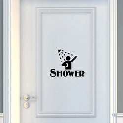 Creative Shower Wall Sticker Vinyl Decals Removable Bathroom Door Decor (Online Order Only)