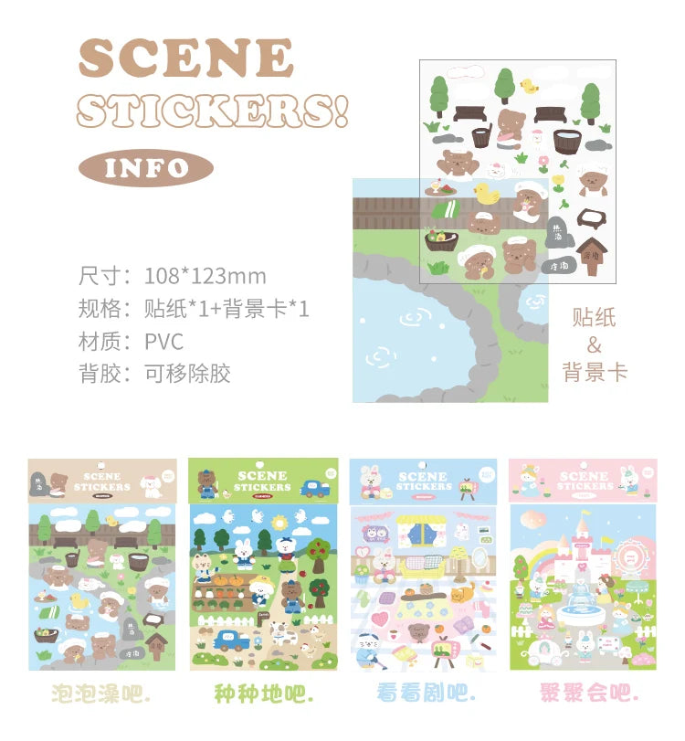 2Pcs Lovely Daily Series Stickers ins Hand Account Decoration Material Stickers Scrapbooking Stick Label Diary Album Stationery (ONLINE ORDER ONLY)