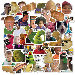 Meme Stickers Pack for Laptop, Guitar, Skateboard, Fridge, Motorcycle - DIY Decals, Kid Gift (Online Order Only)