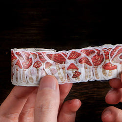 100PCs/Roll Masking Washi Tape Mushroom Butterfly Flower Adhesive Tape Stationery Decoration DIY Scrapbooking Sticker Label (ONLINE ORDER ONLY)