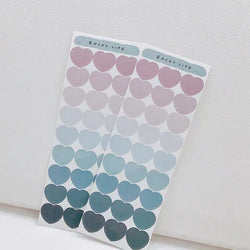 Cute Ins Gradient Love Heart Stickers Scrapbooking Decorative Sticker Korean DIY Diary Album Stick Label Kawaii Stationery (ONLINE ORDER ONLY)