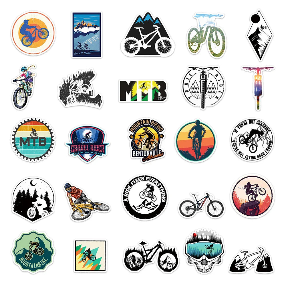 10/30/50PCS Mountain Bike MTB Graffiti Stickers Bicycle Car Laptop Skateboard Phone Motorcycle Guitar Cool Decals Kid Sticker (ONLINE ORDER ONLY)