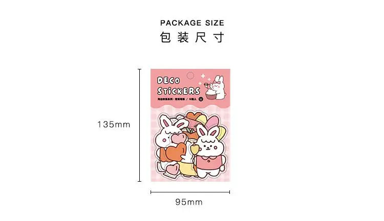 15Pcs/lot Cute Rabbit Bear Stickers PET Scrapbooking Stickers Decorative Ablum Diary For Children Stationery (ONLINE ORDER ONLY)