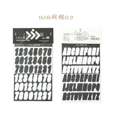 2pcs INS Alphanumeric Sticker Scrapbooking Decoration Photo Album Decor Planner Notebook Labels stickers Kawaii Stationery (Online Order Only)