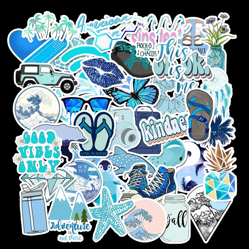35/50/75PCS Cartoon Simple VSCO Girls Kawaii Stickers For Chidren Toy Waterproof Sticker to DIY Laptop Bicycle Helmet Car Decals (Online Order Only)