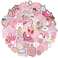 35/50/75PCS Cartoon Simple VSCO Girls Kawaii Stickers For Chidren Toy Waterproof Sticker to DIY Laptop Bicycle Helmet Car Decals (Online Order Only)