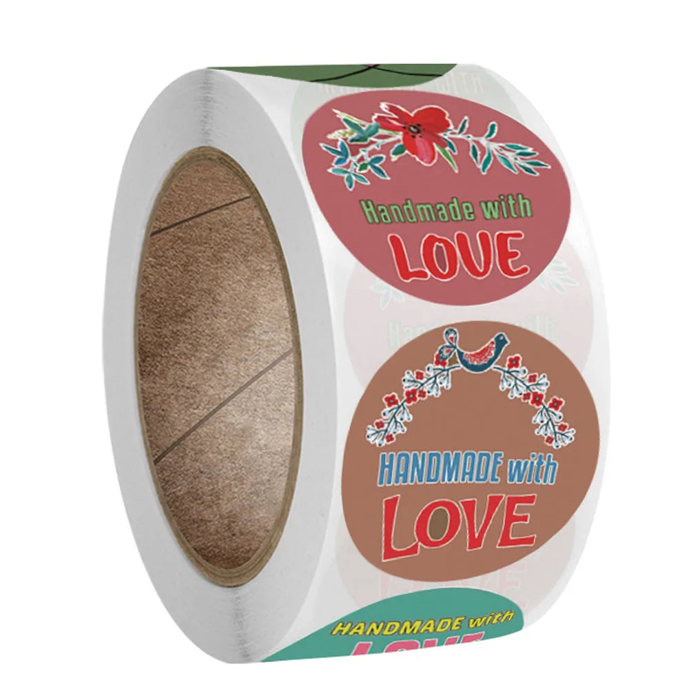 100-500pcs Love Shaped Label Sticker Scrapbooking Gift Packaging Seal Birthday Party Wedding Supply Stationery Sticker (Online Order Only)