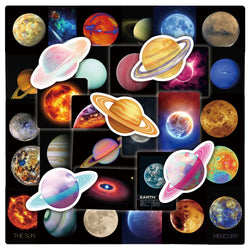 Space Planet Graffiti Stickers - 10/30/50pcs Aesthetic Cartoon for Scrapbook, Laptop, Fridge, Car, Kids Toy (Online Order Only)