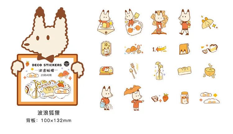 40Pcs/lot Kawaii Crimp Animal Series Decoration Sticker DIY Scrapbooking Label Diary Album Sticker Escolar Cute Stationery Gift (Online Order Only)