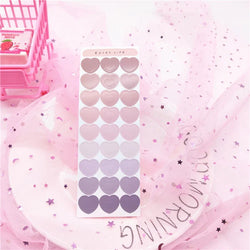 Cute Ins Gradient Love Heart Stickers Scrapbooking Decorative Sticker Korean DIY Diary Album Stick Label Kawaii Stationery (ONLINE ORDER ONLY)