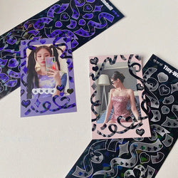 Korean Ins Checkerboard Lattice Ribbon Sticker Idol Card Hand Account DIY Diary Decoration Stickers Creative Stationery (ONLINE ORDER ONLY)