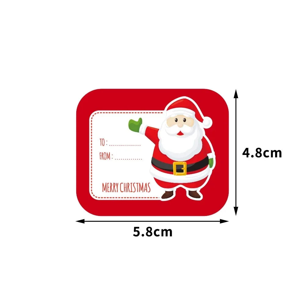 40-100Pcs Rectangle Merry Christmas Label Stickers for Card Gift Package Wrapping Festival Party Baking Small Business 4.8*5.8CM (ONLINE ORDER ONLY)