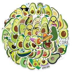Avocado Cartoon Stickers Pack - Waterproof, DIY, Kids, Skateboard, Luggage (ONLINE ORDER ONLY)