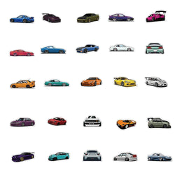 10/50/100PCS Retrofit Racing JDM Stickers Car Motorcycle Laptop Guitar Waterproof Graffiti Cool Sticker Decal Kid Classic Toys (ONLINE ORDER ONLY)