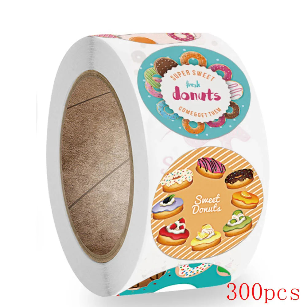 50-500pcs Round Happy Birthday Handmad Sticker Sealing Sticker Vintage DIY Gift Stickersdhesive Christmas Sticker Stationery (ONLINE ORDER ONLY)