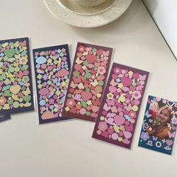 Ins Laser Flower Butterfly Stickers Scrapbooking Stick Label  Hand Account DIY Decoration Material Sticker Kawaii Stationery (ONLINE ORDER ONLY)