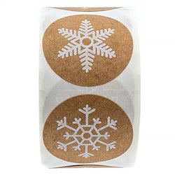 100-500pcs Round Christmas Stickers 6 Styles Snowflake Holiday Sticker Halloween Cute Lable For Scrapbooking Stationery Sticker (Online Order Only)