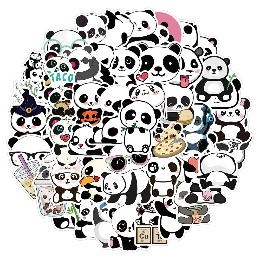 Panda Cartoon Animal Stickers Waterproof DIY Decals for Luggage Skateboard Kids (ONLINE ORDER ONLY)