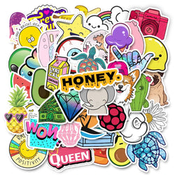 50/100 PCS Cartoon Simple VSCO Girls Kawaii Stickers For Chidren Toy Waterproof Sticker to DIY Laptop Bicycle Helmet Car Decals (Online Order Only)
