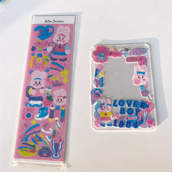 Cute Rabbit Laser Sticker Letters Decorative Stickers Idol Card Making Scrapbooking Journal Photo Album Stick Label Stationery (Online Order Only)
