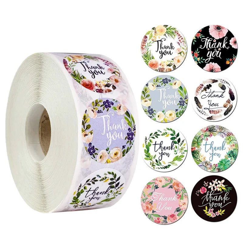 500 Labels Per Roll Thank You Sticker For Seal Label Scrapbooking Christmas Sticke Decoration Sticker Stationery Sticker (ONLINE ORDER ONLY)
