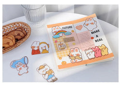 15Pcs/lot Cute Rabbit Bear Stickers PET Scrapbooking Stickers Decorative Ablum Diary For Children Stationery (ONLINE ORDER ONLY)