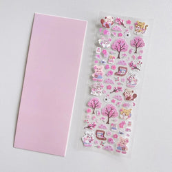Kawaii Sakura Cat Series Stickers Scrapbooking Decorative Sticker Korean DIY Diary Album Stick Label School Stationery (ONLINE ORDER ONLY)
