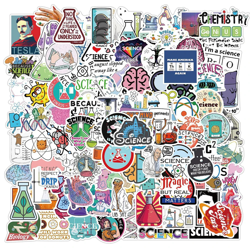 Science Lab Stickers Waterproof Decals for Laptop Guitar Luggage (Online Order Only)