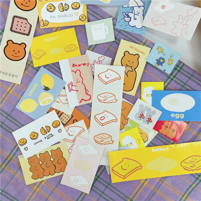 27Pcs/lot Korean ins Cute Biscuit Bear Decorative Sticker Kawaii Stationery Sticker Scrapbooking DIY Diary Album Stick Label (ONLINE ORDER ONLY)
