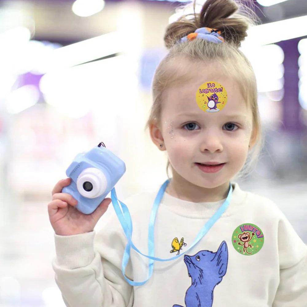 100-500pcs Spanish Reward Stickers Encouragement Sticker Roll For Kids Motivational Stickers With Cute Animals For Students (ONLINE ORDER ONLY)