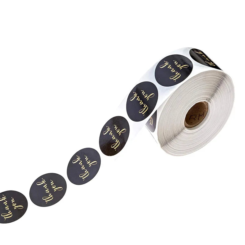 100-500pcs Round Clear Merry Christmas Stickers Thank You Card Box Package Label Sealing Stickers Wedding Decor Stationery (ONLINE ORDER ONLY)