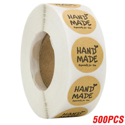 100-500pcs Brown Round HANDMADE Stickers Seal Labels Especially For You Labels Stickers Scrapbooking And Stationery Roll Sticker (Online Order Only)