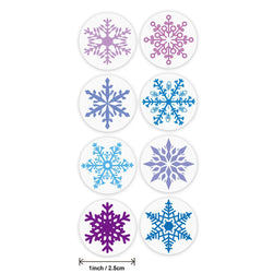 100-500pcs Color Snowflake Merry Christmas Sticker Gift Envelope Sealing Label Decoration Stationery Sticker 2.5cm (ONLINE ORDER ONLY)