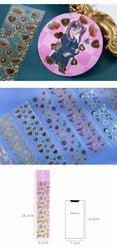 2Pcs Romantic Bronzing Silver Sticker Moonlight Scrapbooking Decorative Stickers Craft Photo Album DIY Aesthetics Stick Label (ONLINE ORDER ONLY)