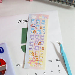 Cute ins Bear Rabbit Laser Sticker Scrapbooking Decorative Sticker Korean Hand Account DIY Diary Album Stick Label Stationery (Online Order Only)