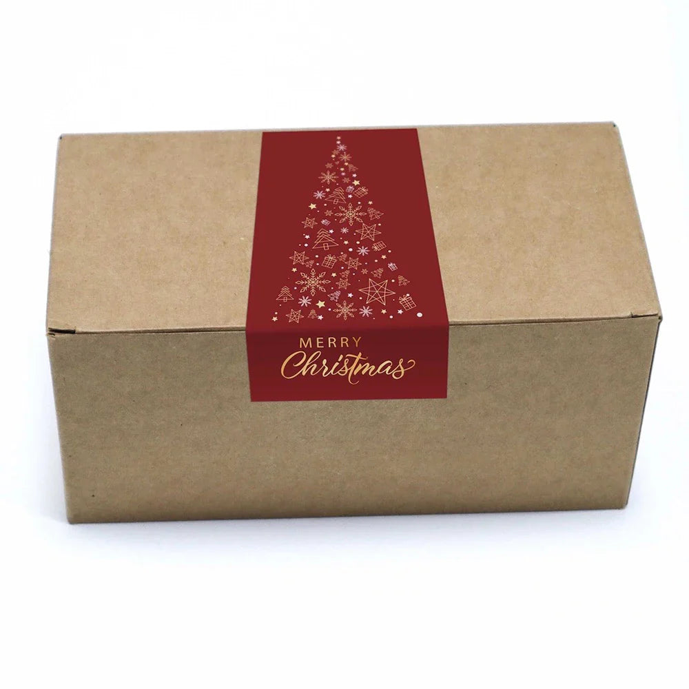 10-50pcs Merry Christmas Stickers 5*10cm Red Christmas Gift Decor Seal Stickers Cute Santa Stickers Stationery Supplies (Online Order Only)
