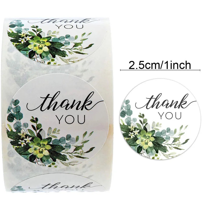 500pcs Round Pink Flowers Pattern Thank You Stickers Seal Labels Christmas Stickers School Teacher Reward Stationery Sticker (ONLINE ORDER ONLY)